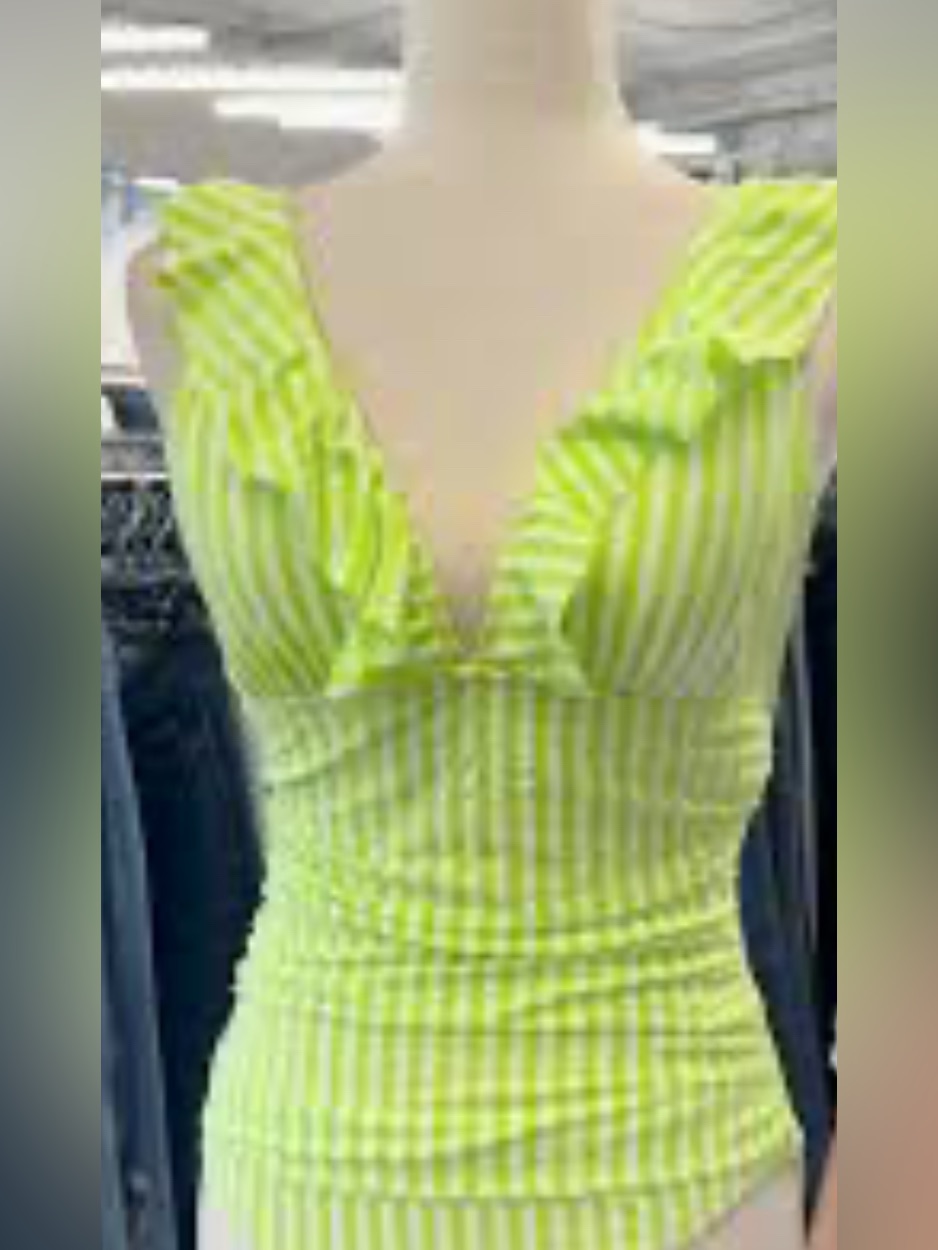 Ellen Tracy Lime Green Apparel Tag With Barcode